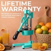 image:imageZulay Kitchen Pulperizer 9 in 1 Cast Iron Juicer  EasytoClean HeavyDuty Manual Juicer with Presser Attachment to Juice All Types of Fruits Extra Tall with Stainless Steel Bowl  WhiteOriginal  Teal