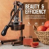 image:imageZulay Kitchen Pulperizer 9 in 1 Cast Iron Juicer  EasytoClean HeavyDuty Manual Juicer with Presser Attachment to Juice All Types of Fruits Extra Tall with Stainless Steel Bowl  WhiteOriginal  Copper