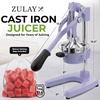 image:imageZulay Kitchen Pulperizer 9 in 1 Cast Iron Juicer  EasytoClean HeavyDuty Manual Juicer with Presser Attachment to Juice All Types of Fruits Extra Tall with Stainless Steel Bowl  WhiteOriginal  Lavender