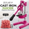 image:imageZulay Kitchen Pulperizer 9 in 1 Cast Iron Juicer  EasytoClean HeavyDuty Manual Juicer with Presser Attachment to Juice All Types of Fruits Extra Tall with Stainless Steel Bowl  WhiteOriginal  Electric Pink