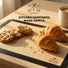 image:imageZulay Set of 4 Silicone Baking Mat  Macaron Silicone Baking Mats With Preprinted Template Design  Non Stick amp Reusable Silicone Baking Sheet  2 Half Size  2 Quarter Size GrayEbony Black