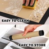 image:imageZulay Set of 4 Silicone Baking Mat  Macaron Silicone Baking Mats With Preprinted Template Design  Non Stick amp Reusable Silicone Baking Sheet  2 Half Size  2 Quarter Size GrayEbony Black
