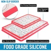 image:imageZulay Set of 4 Silicone Baking Mat  Macaron Silicone Baking Mats With Preprinted Template Design  Non Stick amp Reusable Silicone Baking Sheet  2 Half Size  2 Quarter Size GrayRed