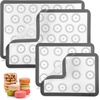 image:imageZulay Set of 4 Silicone Baking Mat  Macaron Silicone Baking Mats With Preprinted Template Design  Non Stick amp Reusable Silicone Baking Sheet  2 Half Size  2 Quarter Size GrayGray