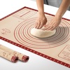 image:imageZulay Set of 4 Silicone Baking Mat  Macaron Silicone Baking Mats With Preprinted Template Design  Non Stick amp Reusable Silicone Baking Sheet  2 Half Size  2 Quarter Size GrayRed