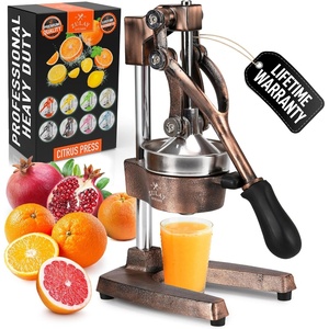 image:imageZulay Kitchen Pulperizer 9 in 1 Cast Iron Juicer  EasytoClean HeavyDuty Manual Juicer with Presser Attachment to Juice All Types of Fruits Extra Tall with Stainless Steel Bowl  WhiteOriginal  Copper
