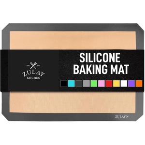 image:imageZulay Set of 4 Silicone Baking Mat  Macaron Silicone Baking Mats With Preprinted Template Design  Non Stick amp Reusable Silicone Baking Sheet  2 Half Size  2 Quarter Size GraySlate Gray