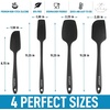 image:imageZulay 4pcs Silicone Spatula Set  Heat Resistant Silicone Tools for Cooking Baking amp Mixing  One Piece Design Spatulas for NonStick Cookware  Durable Stainless Steel Core Red4 Pack Black