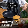 image:imageZulay 4pcs Silicone Spatula Set  Heat Resistant Silicone Tools for Cooking Baking amp Mixing  One Piece Design Spatulas for NonStick Cookware  Durable Stainless Steel Core Red125 Inch