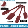 image:imageZulay 4pcs Silicone Spatula Set  Heat Resistant Silicone Tools for Cooking Baking amp Mixing  One Piece Design Spatulas for NonStick Cookware  Durable Stainless Steel Core Red4 Pack Red